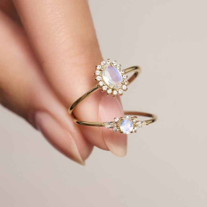 Gold Moonstone Muse Ring