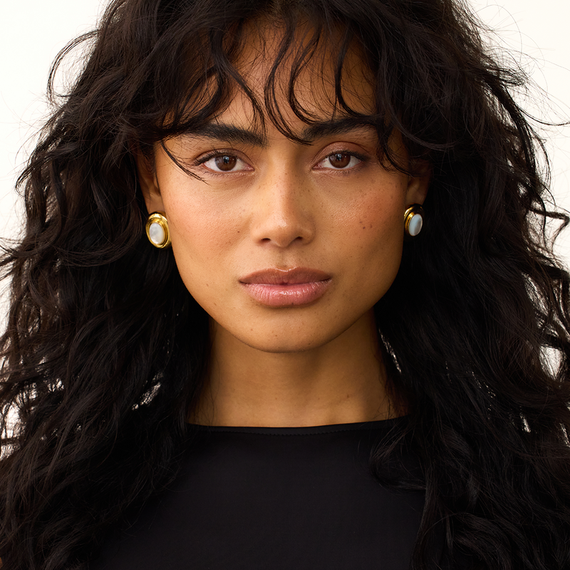 Giselle - Gold Pearl Earrings