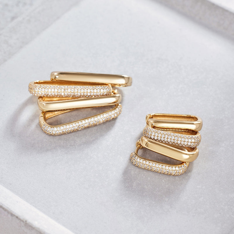 White Gold Iconic Pavé Hoop Earrings