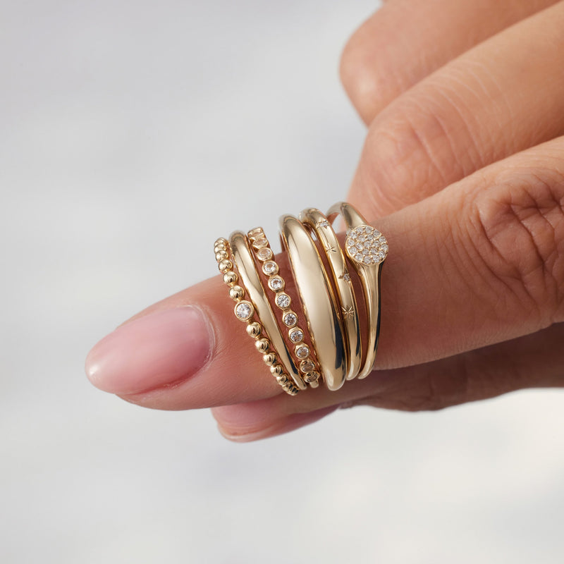 White Gold Slim Dome Ring