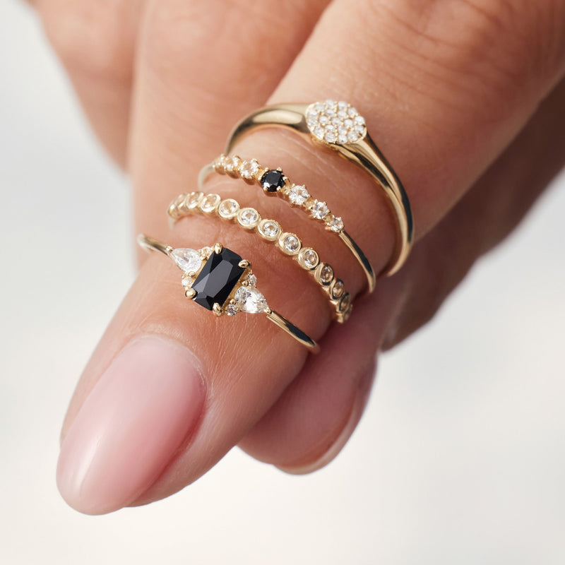 Seraphina - Gold Diamond Bubble Ring