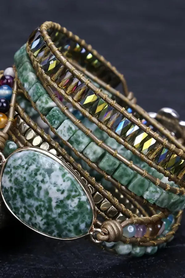 Nature's Embrace Gemstone Wrap Bracelet