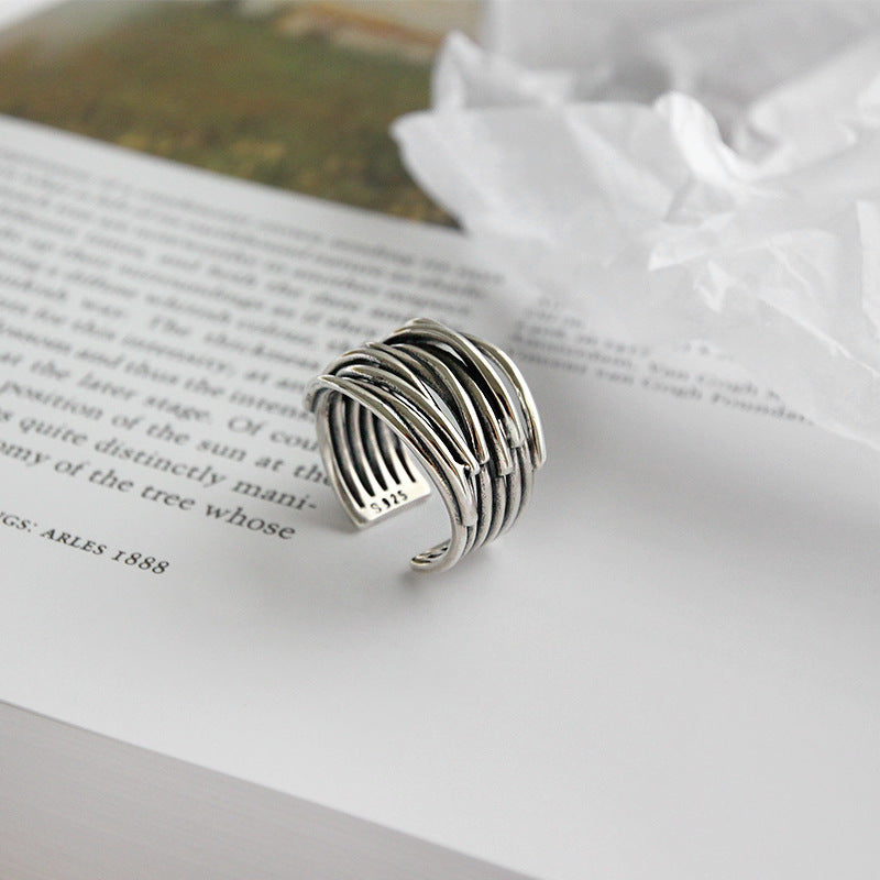 Erica - Adjustable Multi-Layer Silver Ring