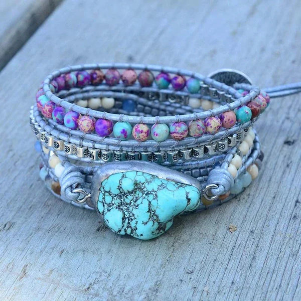 Turquoise and Amazonite Beaded Bracelet