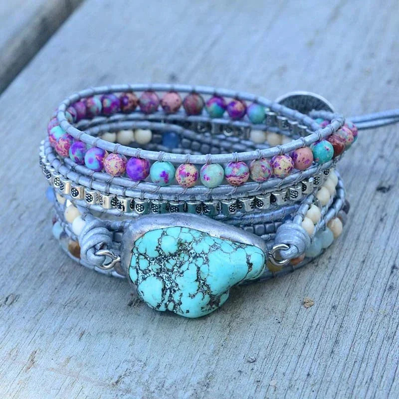 Turquoise and Amazonite Beaded Bracelet