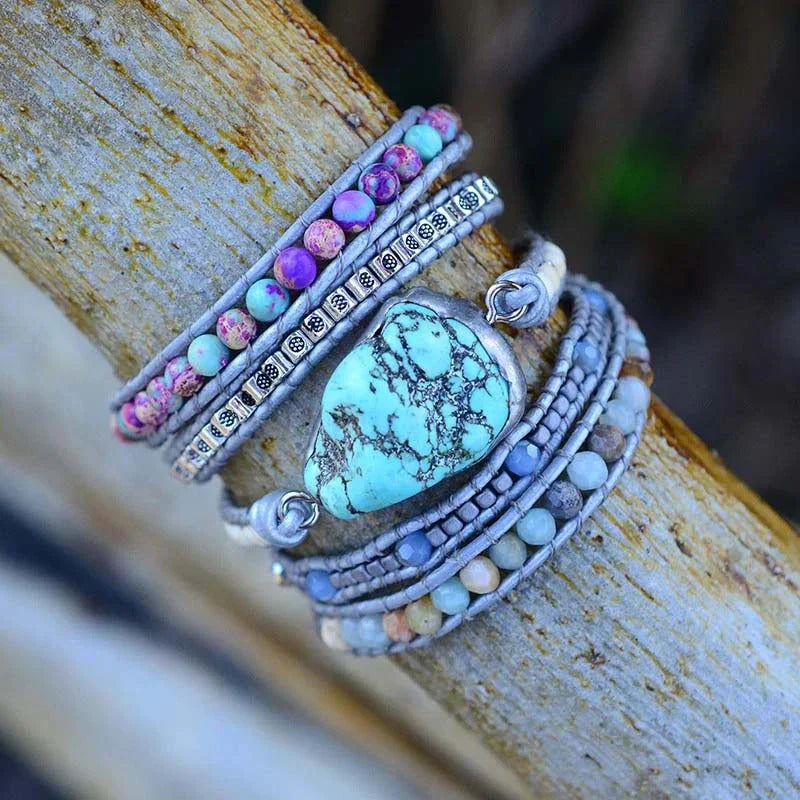 Turquoise and Amazonite Beaded Bracelet