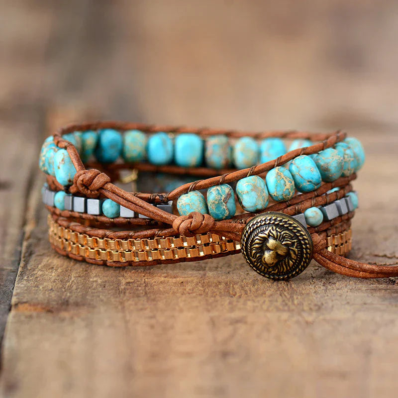 Turquoise Howlite Adjustable Wrap Bracelet