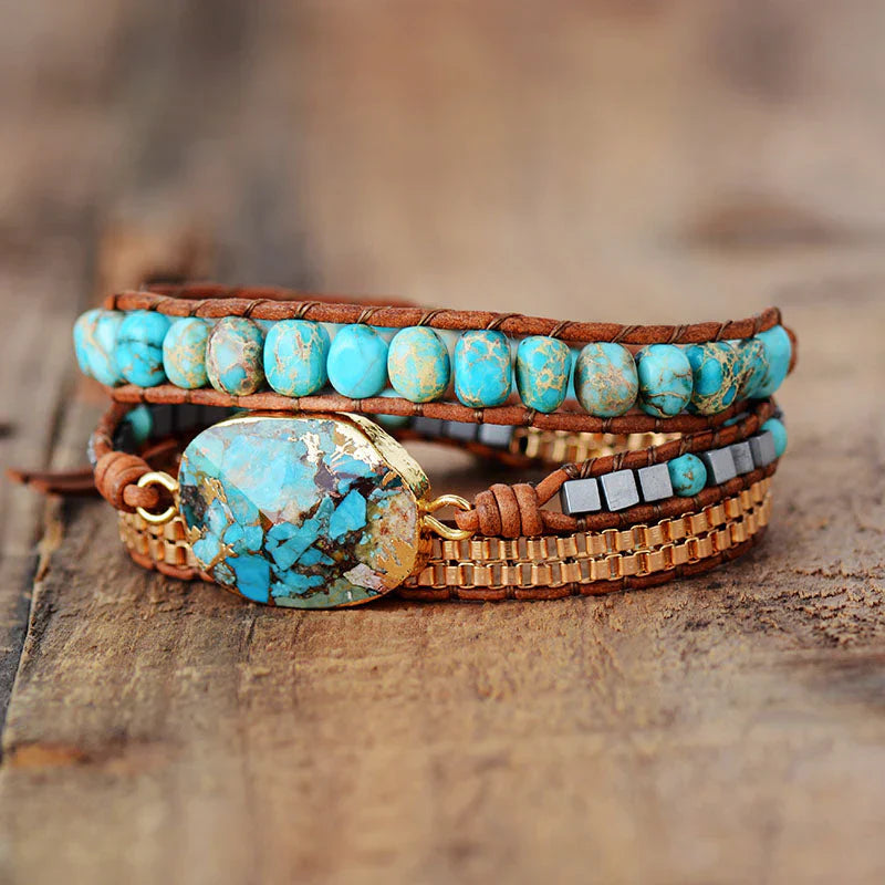 Turquoise Howlite Adjustable Wrap Bracelet
