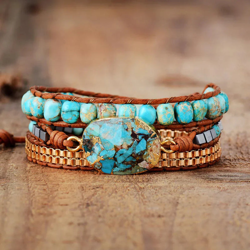 Turquoise Howlite Adjustable Wrap Bracelet