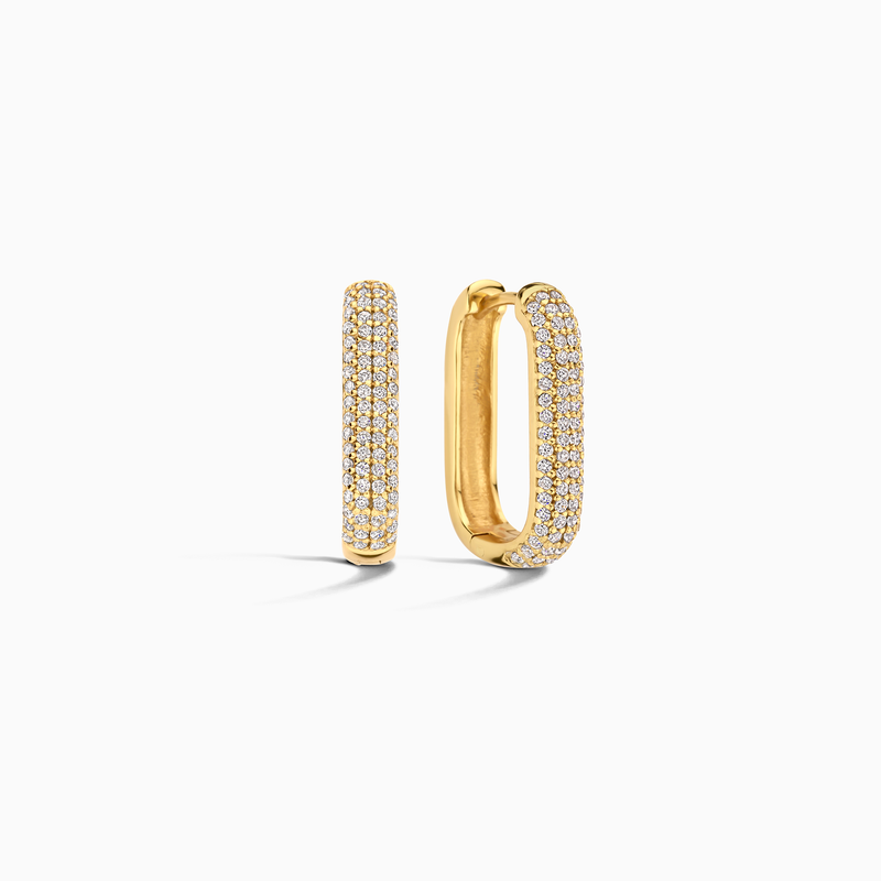 White Gold Iconic Pavé Hoop Earrings