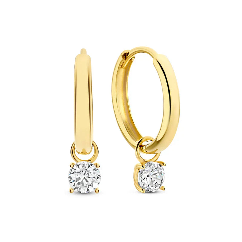 Gold Moonstone Earrings Set