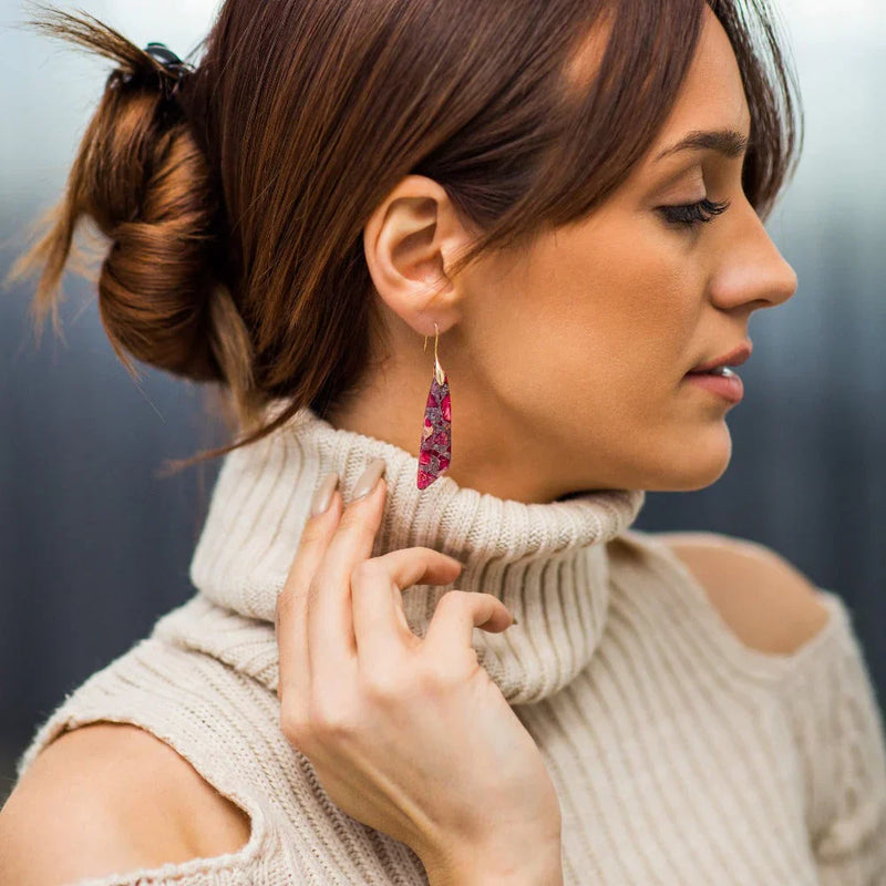 Crimson Regalite Drop Earrings