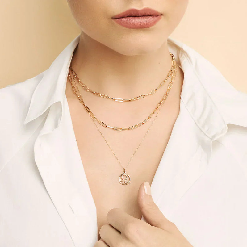 Gold Zodiac Sign Pendant Necklace