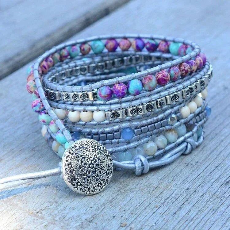 Turquoise and Amazonite Beaded Bracelet
