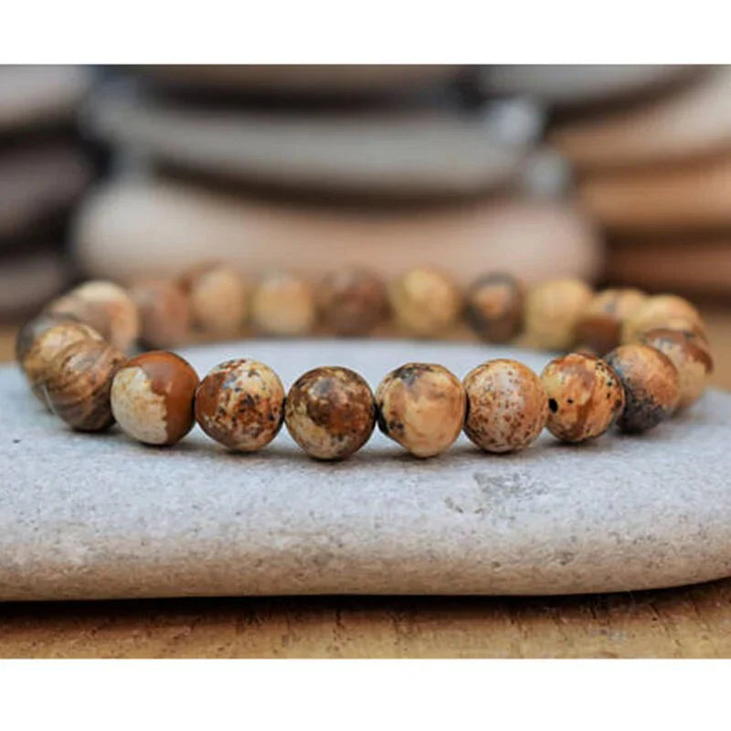 Jasper and Carnelian Beaded Mala Bracelets