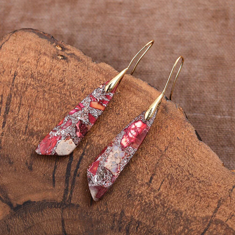 Crimson Regalite Drop Earrings