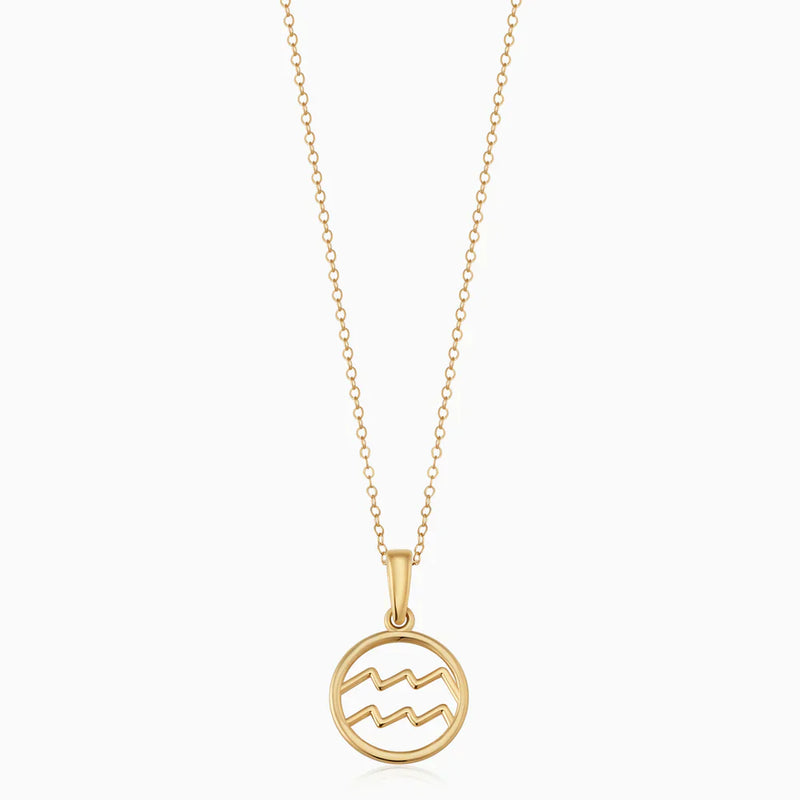 Gold Zodiac Sign Pendant Necklace