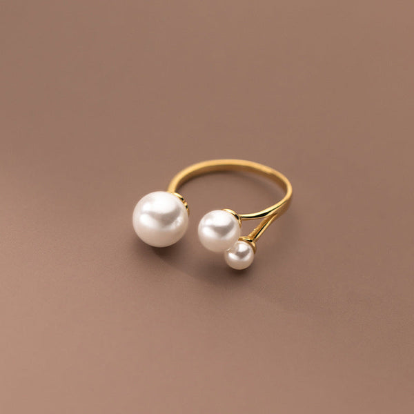 Thalienne - Adjustable Triple Freshwater Pearl Ring