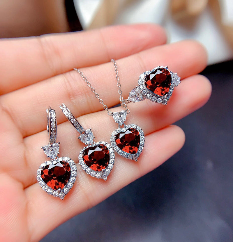Liora - Blue Jewelry Set in White Gold