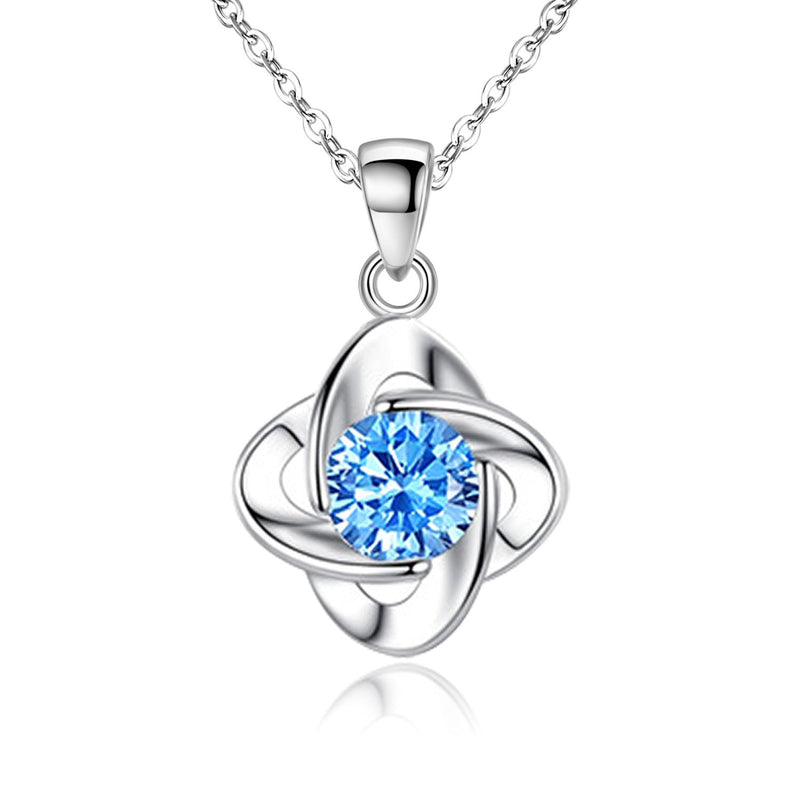 Seren Clover - Blue Loop Set in White Gold
