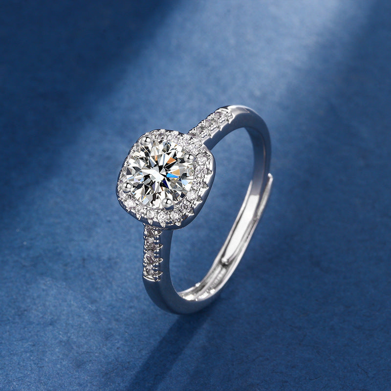 Hannah - Square Radiant Jewelry Set in White Gold