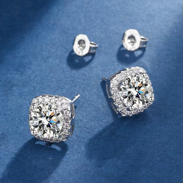 Amelia - White Gold Iced Glamour Earrings