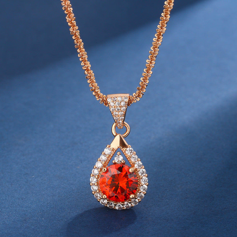 Grace - Rose Gold Crimson Champagne Set