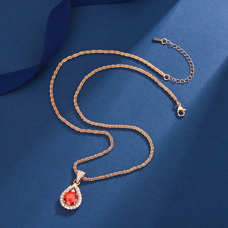 Grace - Rose Gold Crimson Champagne Set