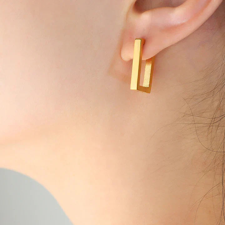 Alexandra - Gold Geometric Terrafin Earrings