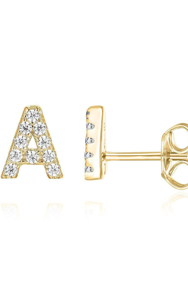 Andrea - Gold Initial Earring  Single Piece