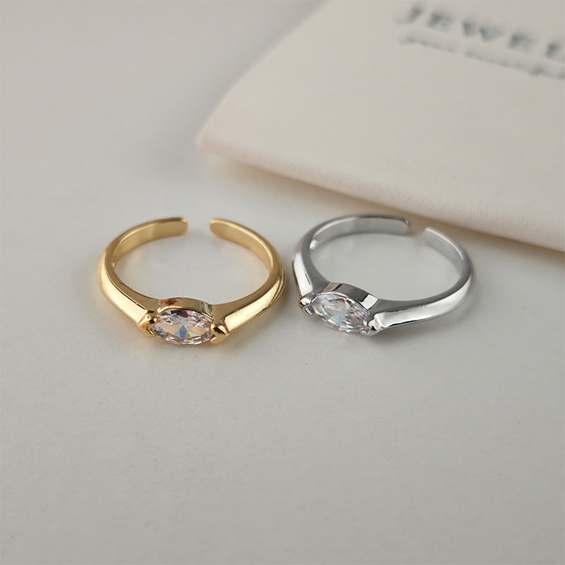 Aya White Gold Sterling Ring
