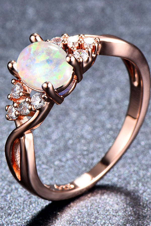 Sylva - Moonhart Rose Gold White Ring