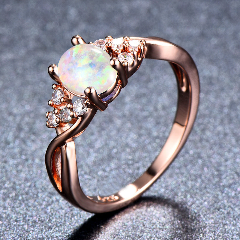 Sylva - Moonhart Rose Gold White Ring