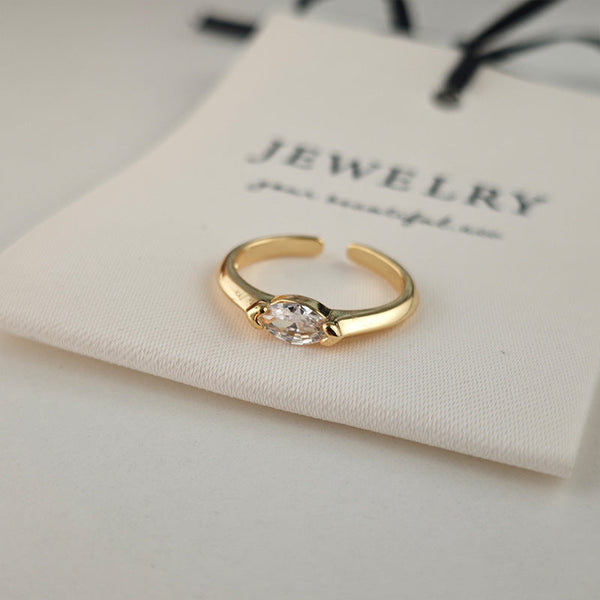 Aya White Gold Sterling Ring
