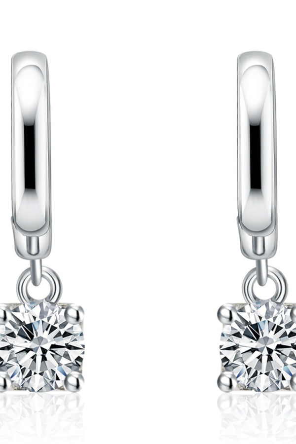 Aurora - Square Drop Earrings in White Gold