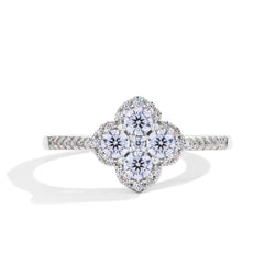 Soraya Clover Ring in White Gold