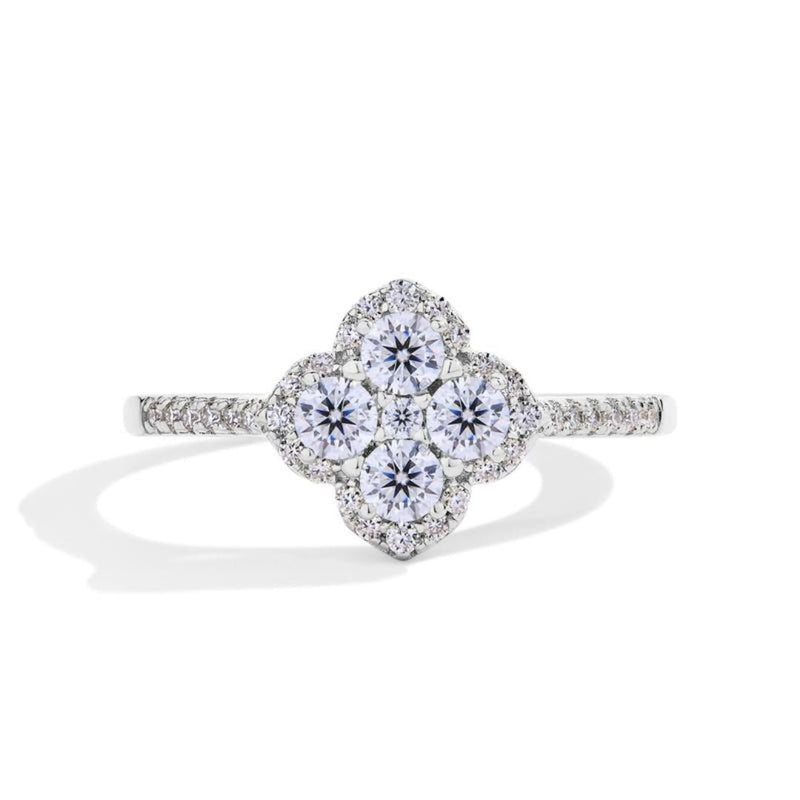 Soraya Clover Ring in White Gold