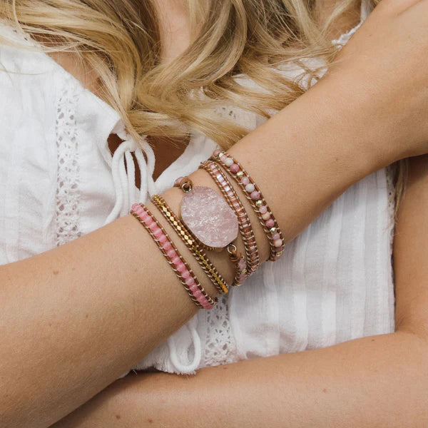 Heart Chakra Bracelet with Rose Quartz