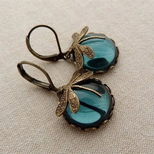 Georgia - Vintage-Inspired Gold Dragonfly Earrings