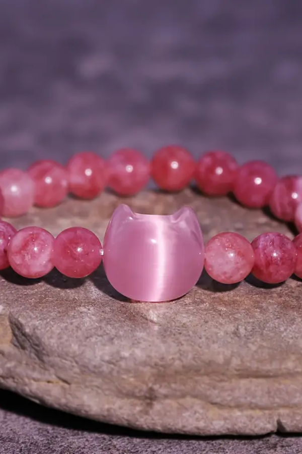 Charming Pink Cat Bracelet