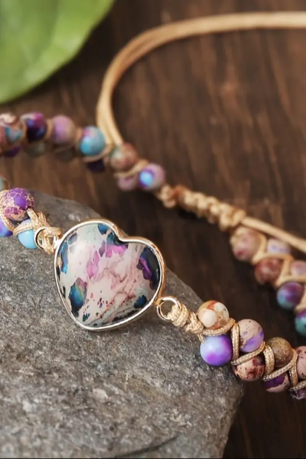 Vibrant Purple Heart Energy Bracelet