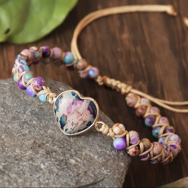 Vibrant Purple Heart Energy Bracelet