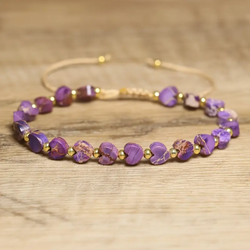 Heart-Shaped Purple Jasper Healing Bracelet
