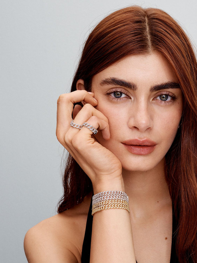 Daisy - Gold Moissanite Cuban Bracelet