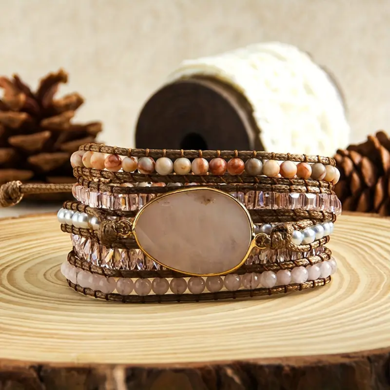 Compassionate Rose Quartz Wrap Bracelet