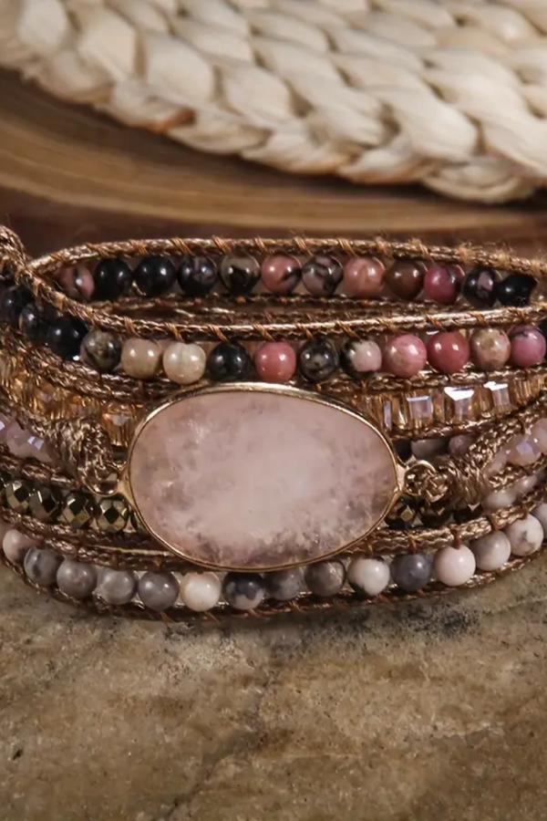 Self-Love Wrap Bracelet with Rose Quartz