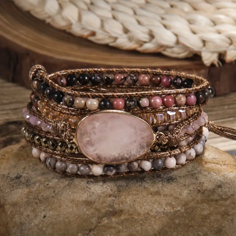 Self-Love Wrap Bracelet with Rose Quartz