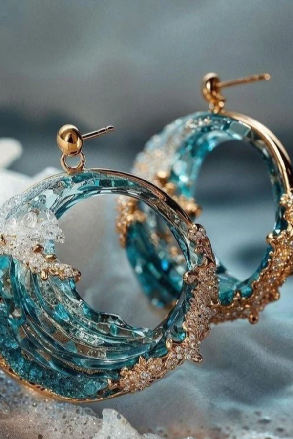 Elizabeth - One-of-a-Kind Stormy Sea Earrings