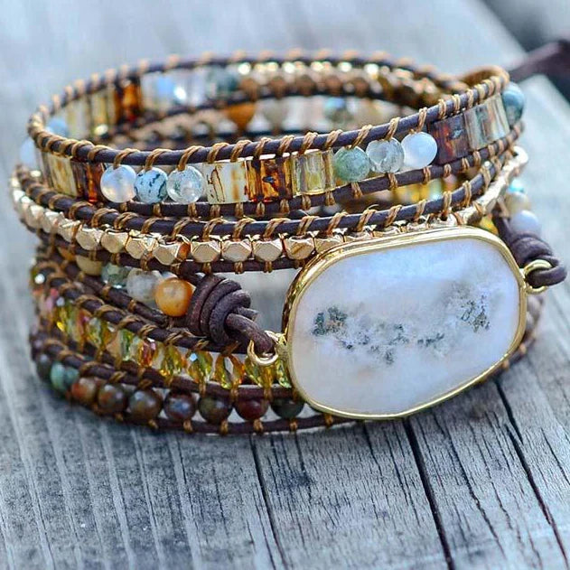 Lunar Elegance Agate Bracelet
