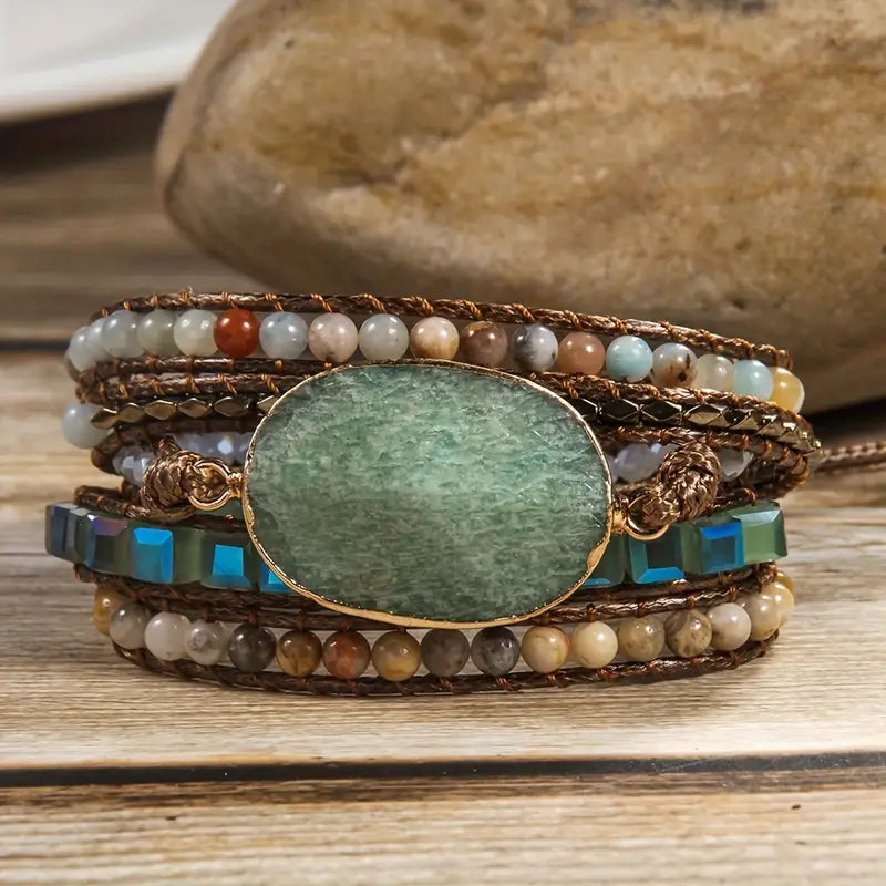 Prosperity Wrap Bracelet in Green Aventurine